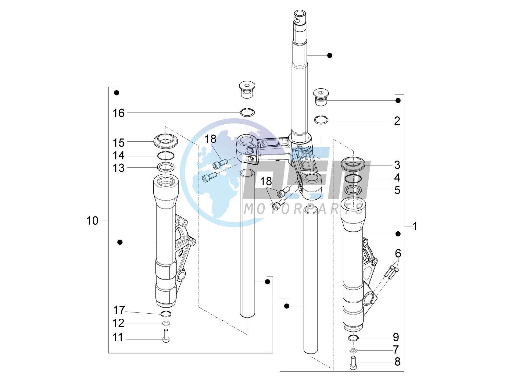 Fork components (Kayaba)