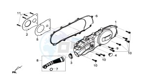 GTS 125I drawing CRANKCASE COVER LEFT