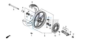 CB250 TWO FIFTY drawing FRONT WHEEL