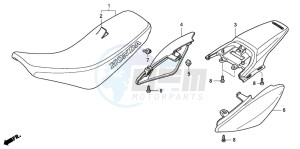 CRF50F drawing SEAT/REAR FENDER