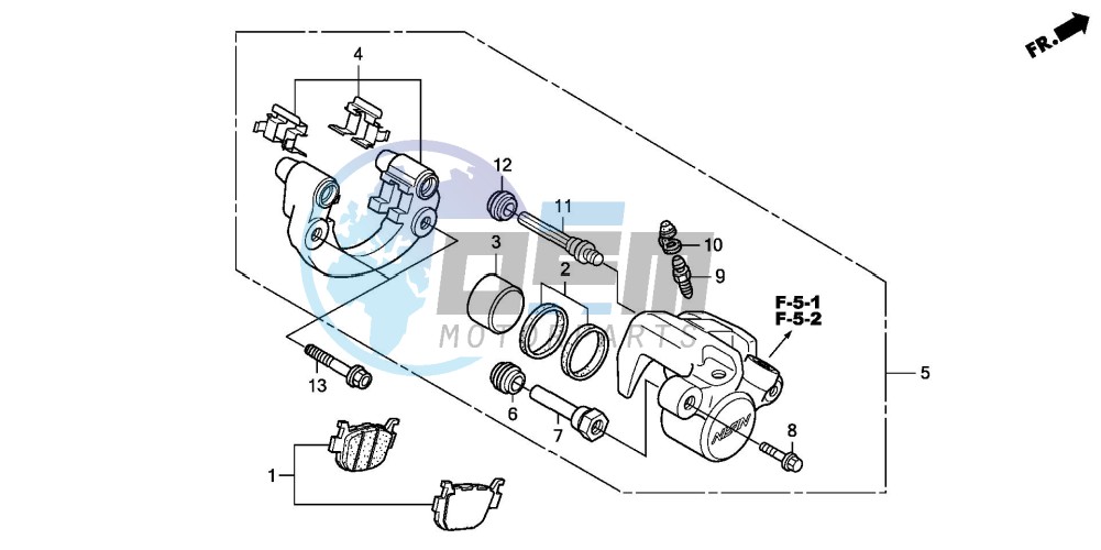 REAR BRAKE CALIPER (FES1257/A7)(FES1507/A7)