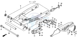 NX250 drawing SWINGARM/CHAIN CASE