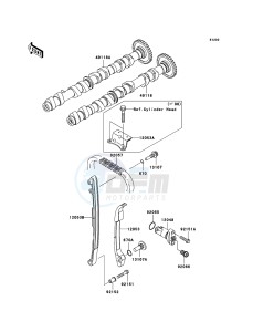 Z750_ABS ZR750M9F GB XX (EU ME A(FRICA) drawing Camshaft(s)/Tensioner