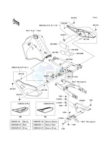 KL 650 E [KLR650] (E8F-E9F) E8F drawing SIDE COVERS_CHAIN COVER