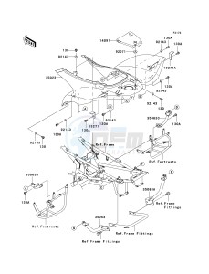 KSV 700 A [KFX 700] (A6F-A9F) A7F drawing REAR FENDER-- S- -