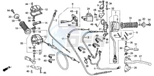 TRX350TM FOURTRAX drawing HANDLE LEVER/SWITCH/CABLE