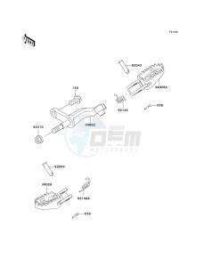 KLX 300 A [KLX300R] (A6F-A7A) A6F drawing FOOTRESTS