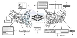 CB1300SA9 Australia - (U / ABS BCT MME TWO) drawing CAUTION LABEL (CB1300S/CB 1300SA)