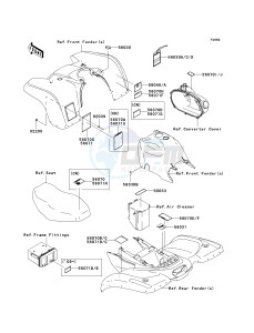 KVF 360 A [PRAIRIE 360 4X4] (A6F-A9F) A8F drawing LABELS