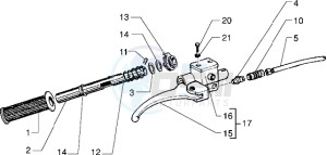 PX 125 E drawing Handlebars component parts