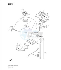 GSX1300R drawing FUEL TANK (GSX1300RUFL1 E19)