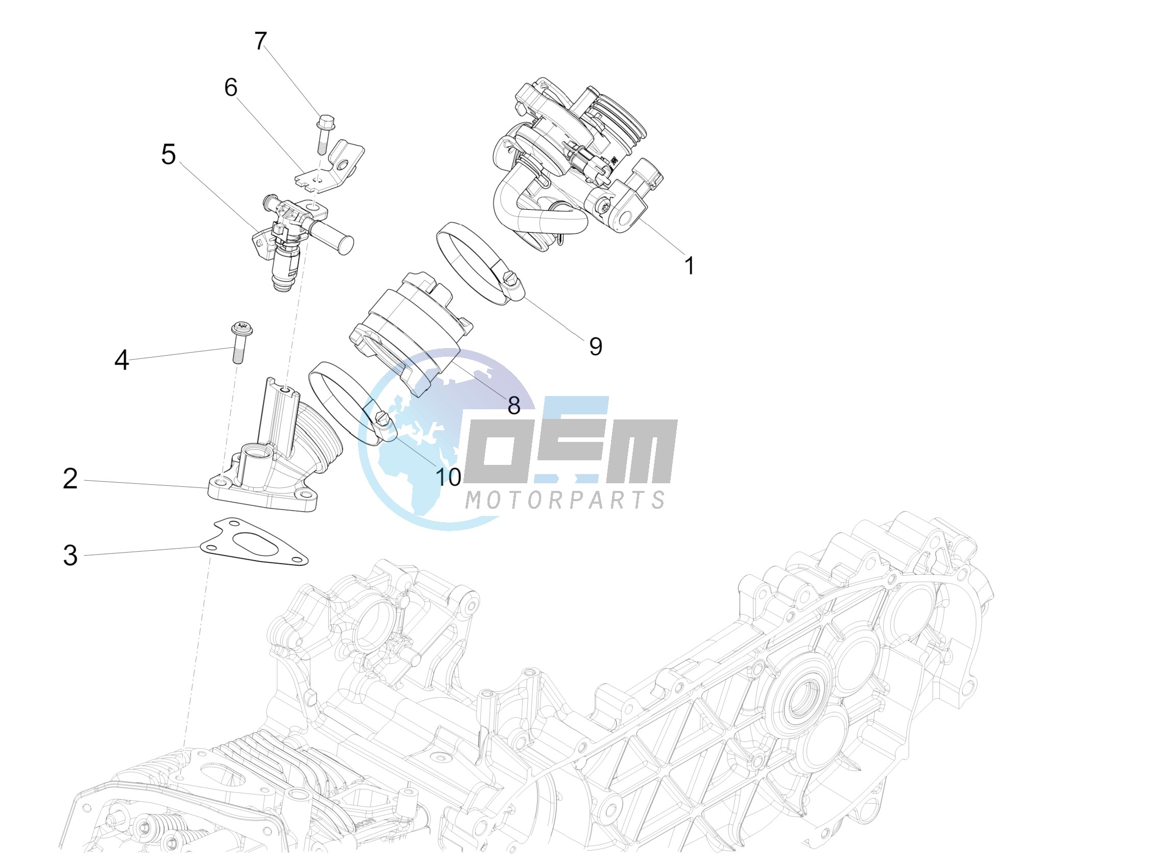 Throttle body - Injector - Union pipe