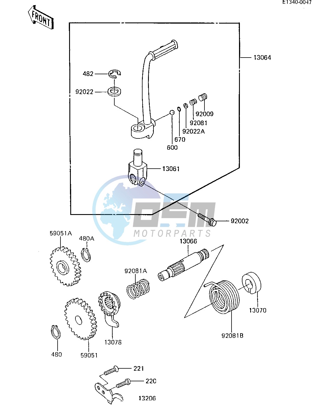 KICKSTARTER MECHANISM -- 85 KX80-E3- -