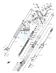 RM250 (Z-D) drawing FRONT FORK MODEL Z