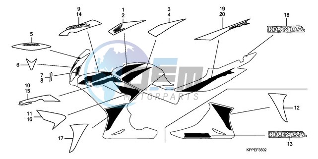 MARK/STRIPE (CBR125RW7/RW9/RWA)