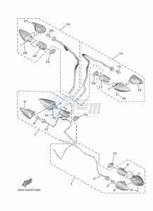 MWD300 TRICITY 300 (BED1) drawing FLASHER LIGHT