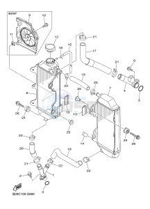 YZ250FX (B29C B29D B29E B29E B29F) drawing RADIATOR & HOSE