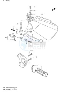 DR-Z250 (E24) drawing RH HANDLE LEVER