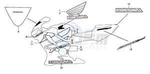 CBR600FR drawing STRIPE (CBR600FS2)