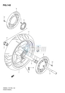 AN650 (E3-E28) Burgman drawing FRONT WHEEL (AN650AL1 E33)