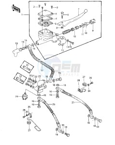 KZ 1000 A [KZ1000] (A3-A4) [KZ1000] drawing FRONT MASTER CYLINDER -- 79-80 A3_A3A_A4- -