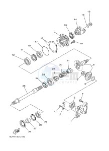 YFM350 YFM350FWA GRIZZLY 350 4WD (1SG1) drawing MIDDLE DRIVE GEAR