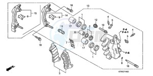 SH300A9 UK - (E / ABS MKH) drawing FRONT BRAKE CALIPER