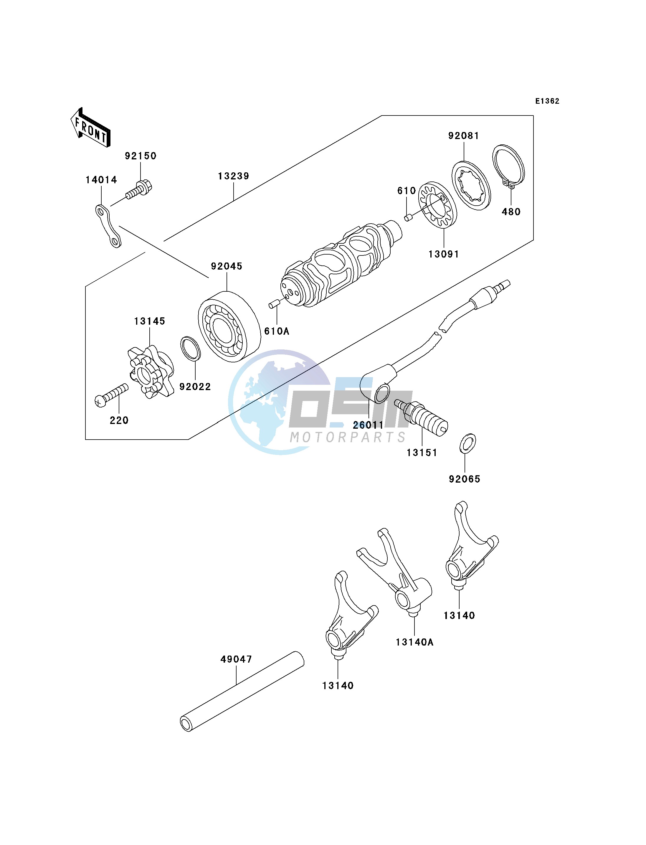 GEAR CHANGE DRUM_SHIFT FORK-- S- -