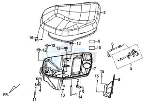 X'PRO 50 (45 KMH) (AE05W4-FR) (L4-M1) (M1 - 2021) drawing BUDDYSEAT - LUGGAGE BOX - SUPPORT