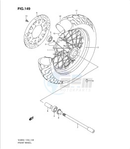 VL800 drawing FRONT WHEEL (VL800L1 E19)