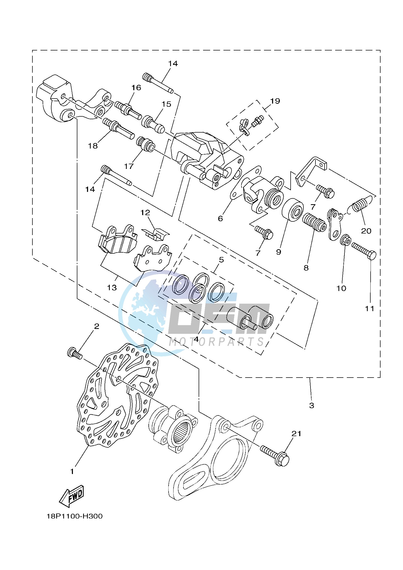 REAR BRAKE CALIPER