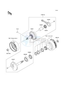 KLX 110 A (KLX110 MONSTER ENERGY) (A6F-A9FA) A9F drawing CRANKSHAFT