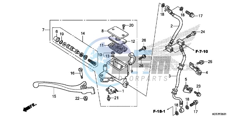 FRONT BRAKE MASTER CYLINDER ( SH125A,AD/ SH150A,AD)