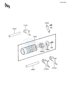 KDX 80 C [KDX80] (C1-C5) [KDX80] drawing GEAR CHANGE DRUM_SHIFT FORK-- S- -