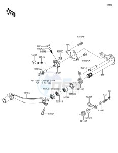 KX250F KX252AJF EU drawing Gear Change Mechanism