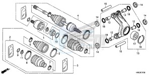 TRX500FM5G TRX500FM Australia - (U) drawing REAR KNUCKLE/REAR DRIVE SHAFT