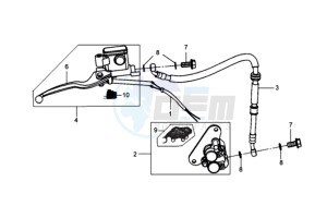 JET BASIX 50 drawing BRAKE CALIPER FOR / BRAKE LEVER / BRAKE LINES