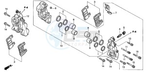 CBR600FS drawing FRONT BRAKE CALIPER