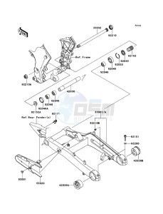 Z1000SX ABS ZX1000HDF FR GB XX (EU ME A(FRICA) drawing Swingarm