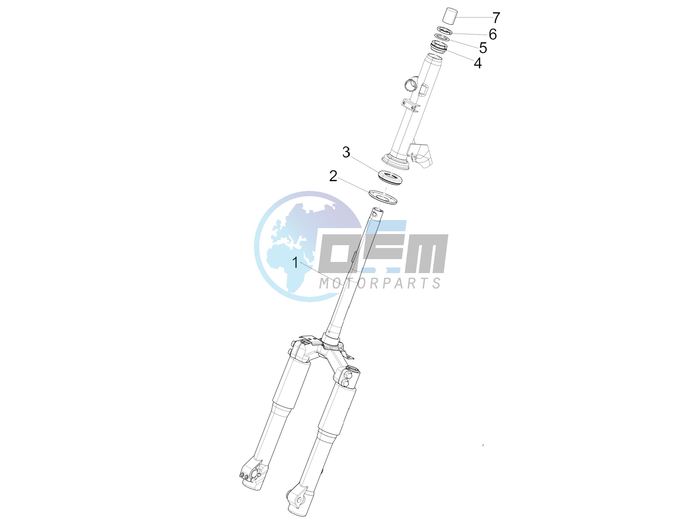 Fork/steering tube - Steering bearing unit