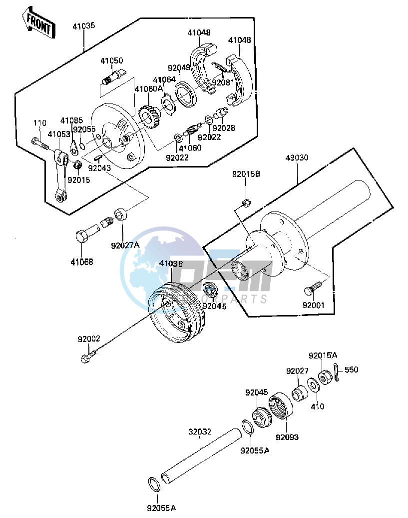 FRONT HUBBRAKE -- 84-85 C2_C3- -