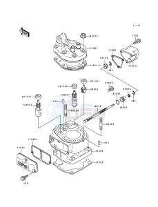 KX 125 H [KX125] (H1-H2) [KX125] drawing CYLINDER HEAD_CYLINDER-- KX125-H2- -