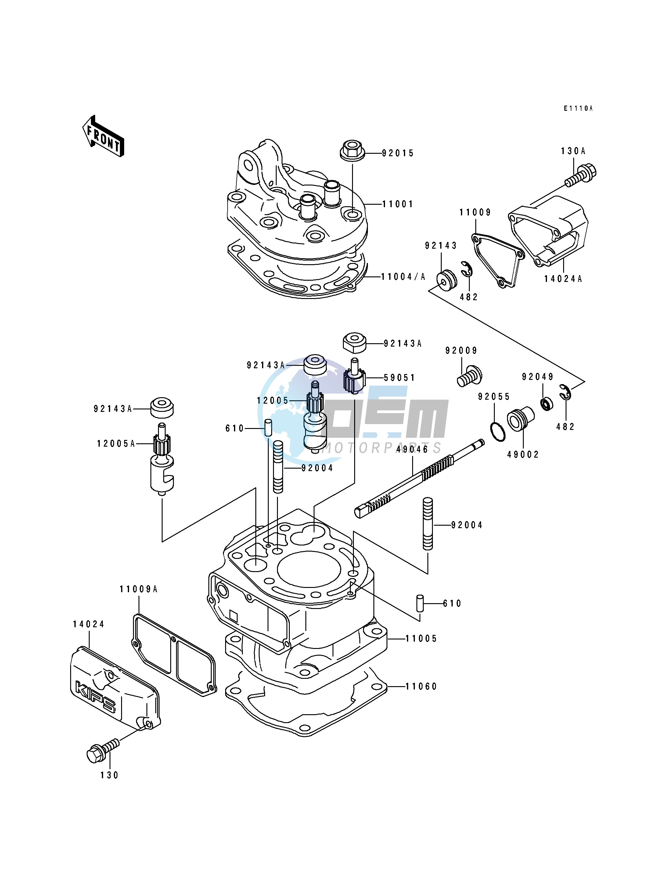 CYLINDER HEAD_CYLINDER-- KX125-H2- -