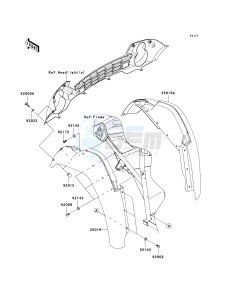 KAF 400 B [MULE 600] (B6F-B9F) B9F drawing FRONT FENDER-- S- -