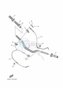 YZ65 (BR86) drawing STEERING HANDLE & CABLE