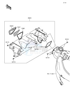 NINJA ZX-6R ZX636EGFA GB XX (EU ME A(FRICA) drawing Air Duct