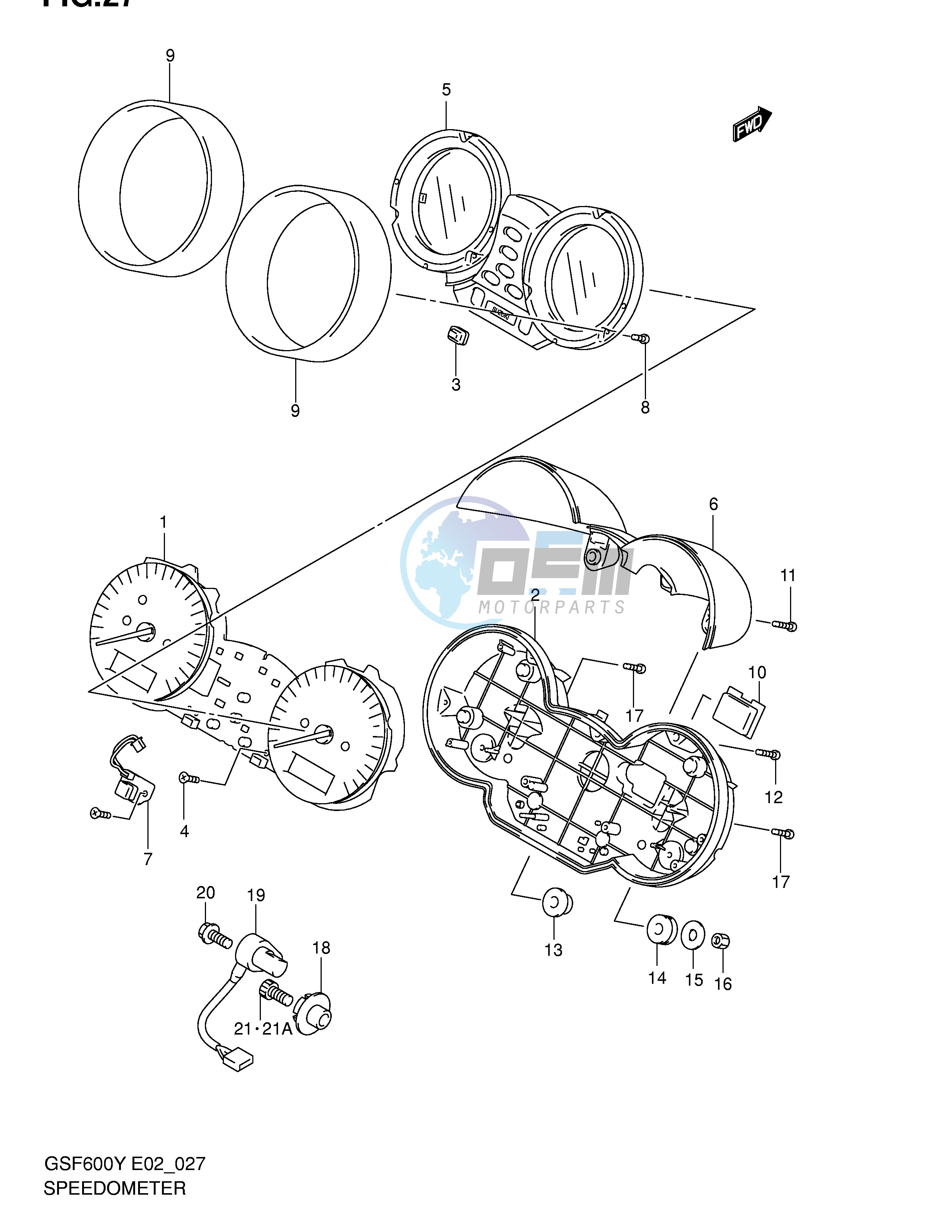 SPEEDOMETER (GSF600SY SUY SK1 SK2 SK3 SK4 SUK1 SUK2 SUK3 SUK4)