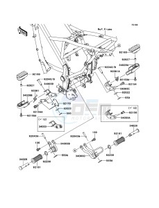 KLX125 KLX125CBF GB XX (EU ME A(FRICA) drawing Footrests