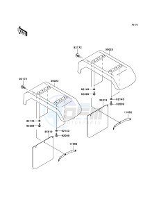 MULE 3010 4x4 KAF620-E5 EU drawing Rear Fender(s)