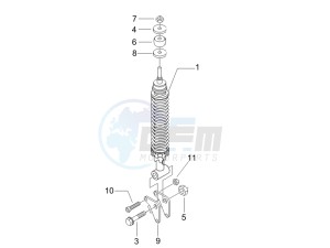 Liberty 125 4t Delivery e3 Single drawing Rear suspension - Shock absorber/s